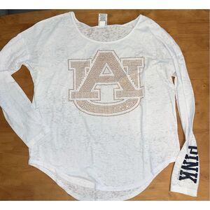 PINK Victoria's Secret BLING Auburn War Eagle T-Shirt Top Size XS Sequin College